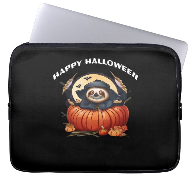 Capa Para Notebook Uma preguiça engraçada celebrando o Halloween Esse (Frente)