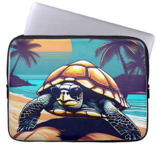 Capa Para Notebook Uma Tartaruga Vestindo óculos de sol