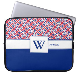 Capa Para Notebook UNIÃO JACK Monograma Personalizado Christian UK