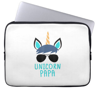 Capa Para Notebook Unicorn Papa T-Shirt Dia de os pais Engraçado Pres
