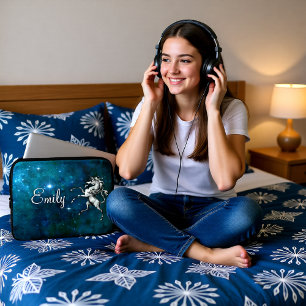 Capa Para Notebook Unicórnio Celestial Personalizável