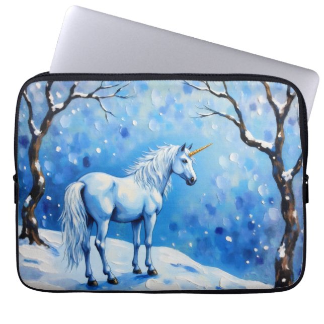 Capa Para Notebook Unicórnio de inverno (Frente)