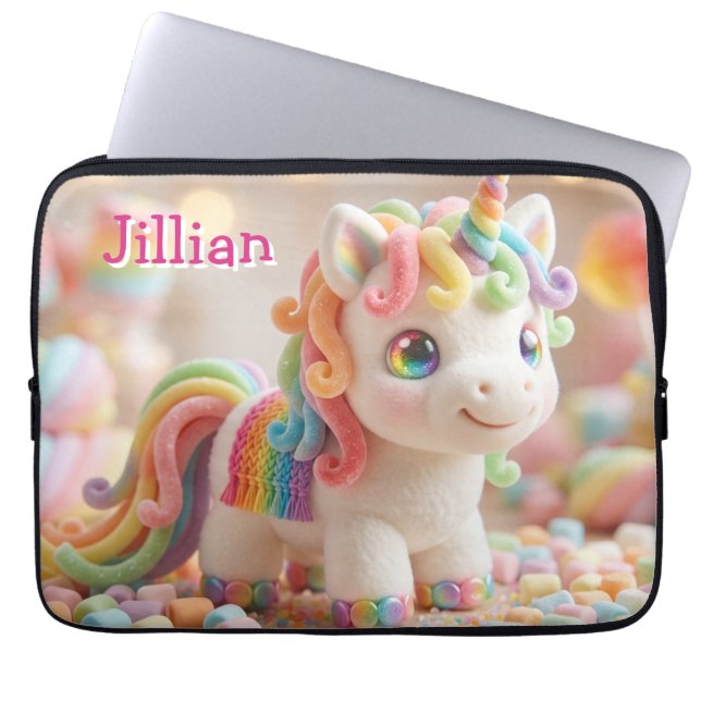 Capa Para Notebook Unicórnio de Marshmallow e Sonho de Doce Pastel (Frente)