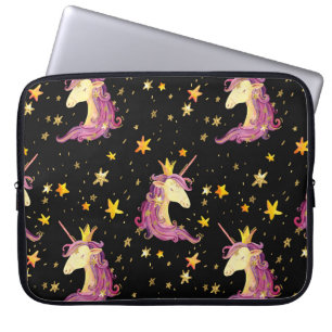 Capa Para Notebook Unicórnio Princesa: Leite de Aquarela