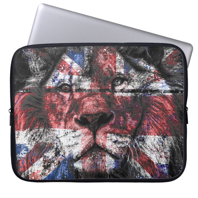 Capa Para Notebook Union Jack Lion (Frente)