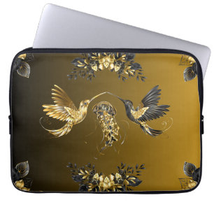 Capa Para Notebook Uníssono Étero - Trabalho de arte Preto e Dourado