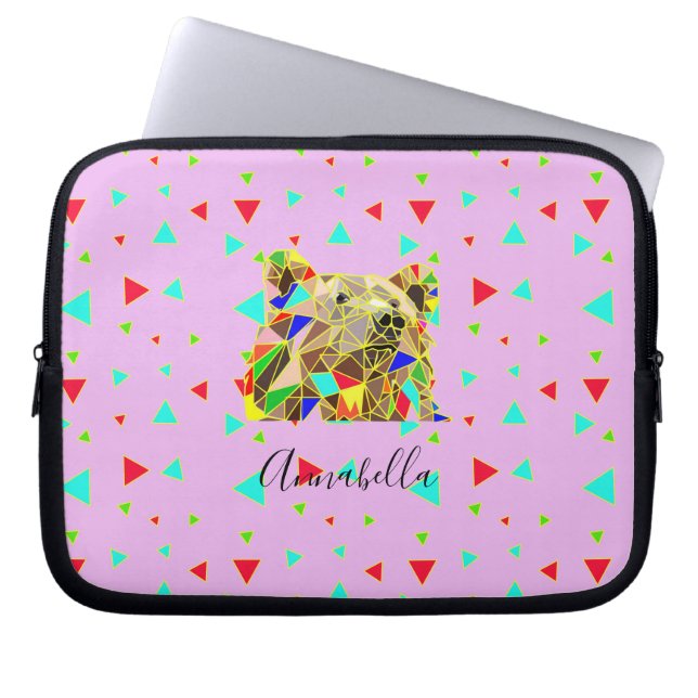 Capa Para Notebook Urso Cinza Rosa (Frente)
