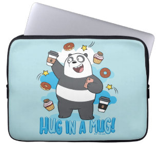 Capa Para Notebook Urso de Panda - Abraçar uma Caneca!