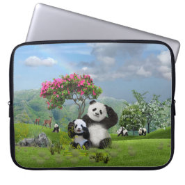 Capa Para Notebook Urso de Panda no Paraíso