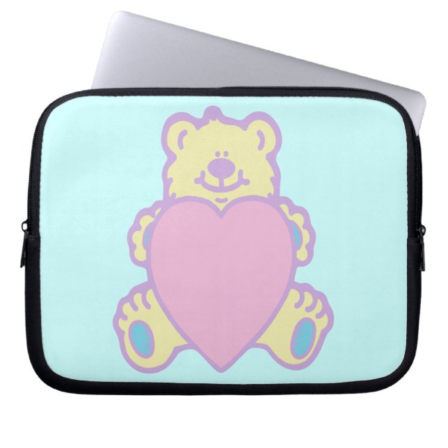 Capa Para Notebook Urso de Pelúcia Fofo Coração de Amor (Frente)