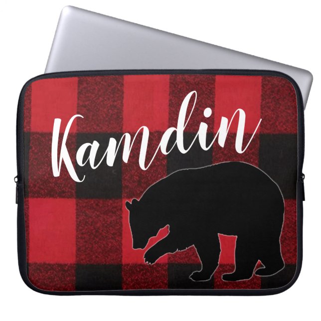 Capa Para Notebook Urso de Xadrez Red Buffalo, Laptop Personalizado (Frente)
