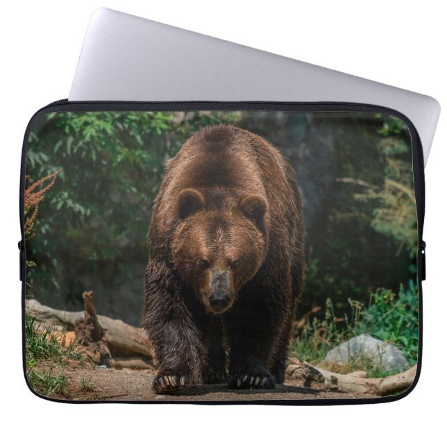Capa Para Notebook Urso Grizzly Grande (Frente)
