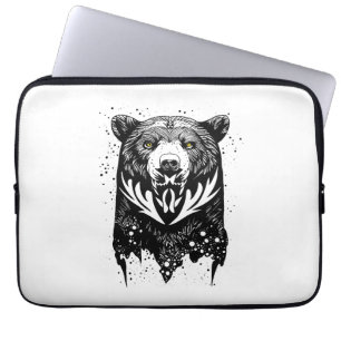 Capa Para Notebook Urso Grizzly - Ilustração da Natureza Animal Selva