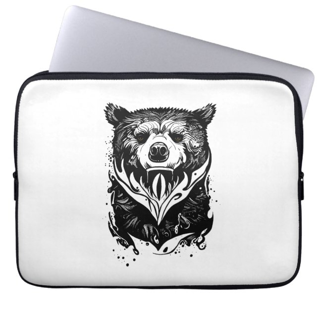 Capa Para Notebook Urso Grizzly Natureza Selvagem Animal Ilustração A (Frente)