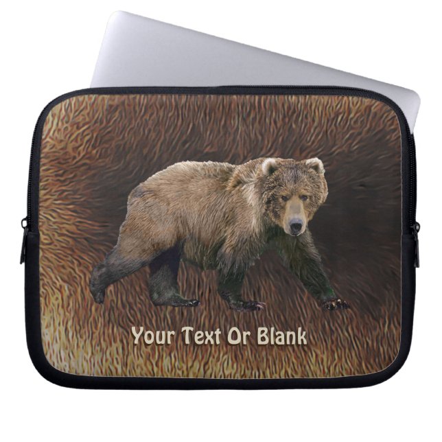 Capa Para Notebook Urso Kodiak Com Peles De Caribe (Frente)
