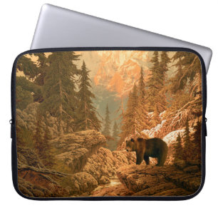 Capa Para Notebook Urso no Urso Montanhento Rochoso,castanho,animal,g