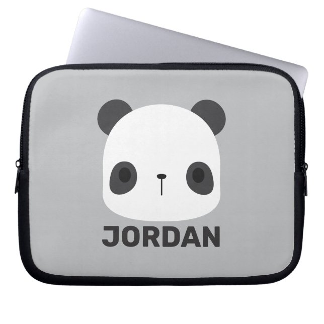 Capa Para Notebook Urso Panda Bonito com Nome Personalizado (Frente)