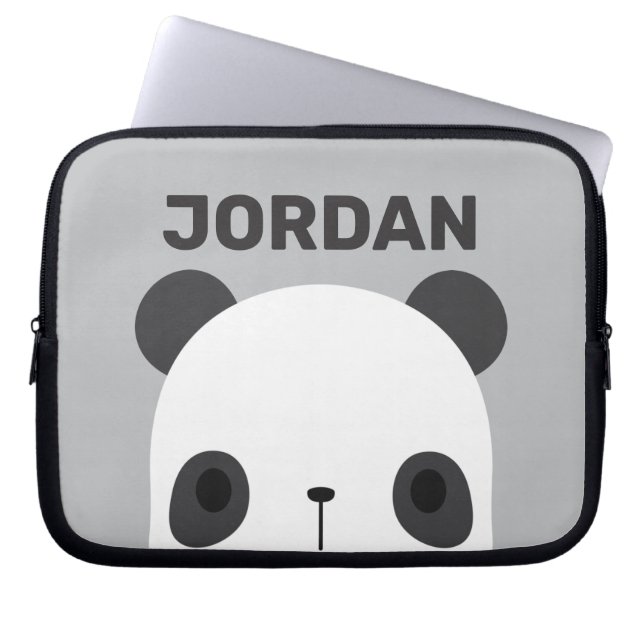 Capa Para Notebook Urso Panda Bonito com Nome Personalizado (Frente)