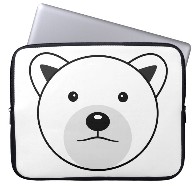 Capa Para Notebook Urso Polar de Cartoon Bonito (Frente)