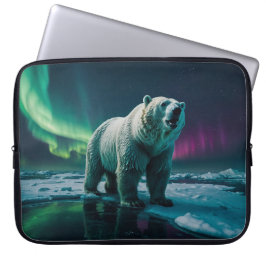 Capa Para Notebook Urso Polar e Arte Aurora