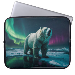 Capa Para Notebook Urso Polar e Arte Aurora