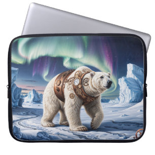 Capa Para Notebook Urso Polar e Arte Aurora