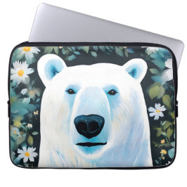 Capa Para Notebook Urso Polar Floral