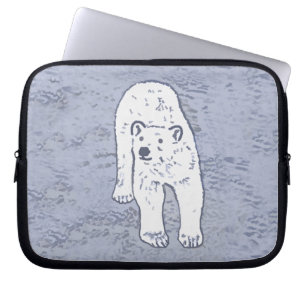 Capa Para Notebook Urso Polar na Pintura do Gelo - Arte Original da V