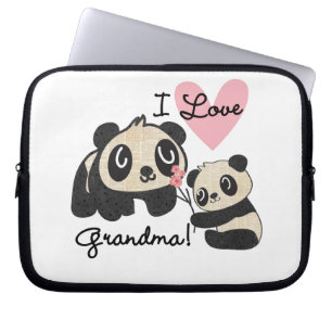 Capa Para Notebook Ursos de panda eu amo a avó
