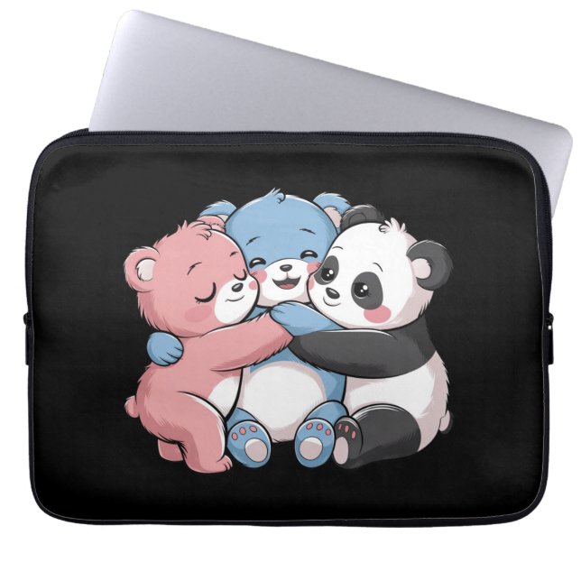 Capa Para Notebook Ursos de Teddy Bonitos com Panda (Frente)