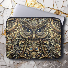 Capa Para Notebook Ursos e Coruja de Metal Steampunk