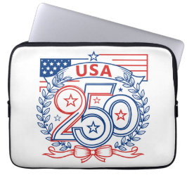 Capa Para Notebook USA 250 Patriotic Anniversary Emblem Design
