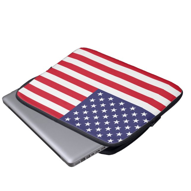 Capa Para Notebook USA Flag Patriotic American Red White Blue (Frente Inferior)