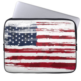 Capa Para Notebook USA Flag Patriotic American Red White Blue