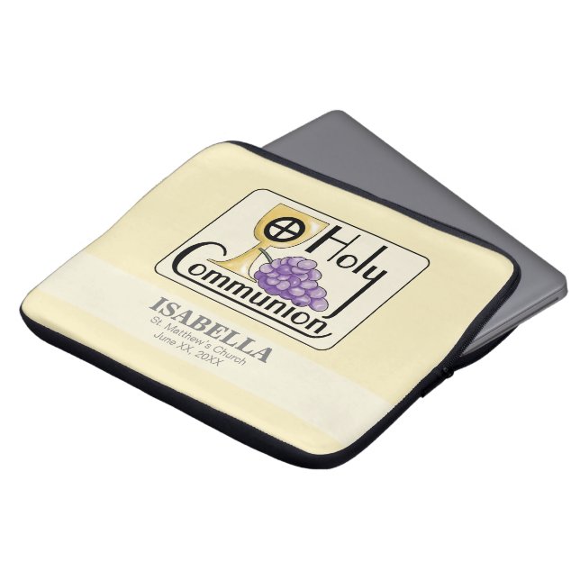 Capa Para Notebook Uvas e Cálice da Primeira Comunhão, Personalizável (Frente Topo)