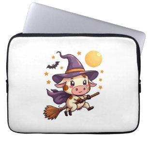 Capa Para Notebook Vaca Bruxa em um Cabo de Vassoura