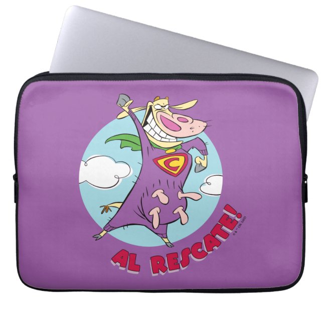Capa Para Notebook Vaca e Galinha Super Vaca Al Rescate! (Frente)