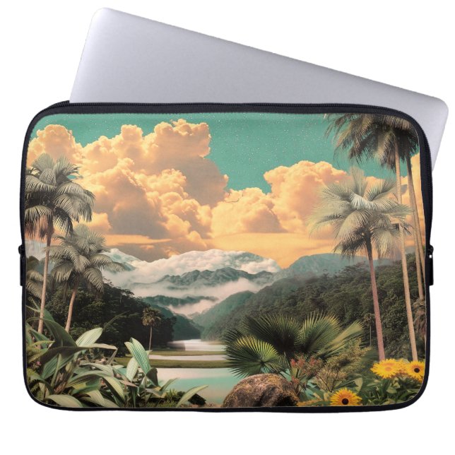 Capa Para Notebook Vale Tropical Surreal com Palmeiras (Frente)