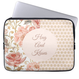 Capa Para Notebook Valentine's Day, Hug and Kisses, Flowers, Pixels