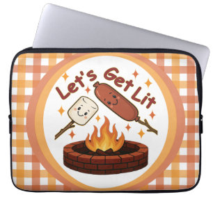 Capa Para Notebook Vamos nos soltar no fogos - Marshmallow e cachorro