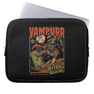Capa Para Notebook Vampurr Morde Novamente! Gato Engraçado Halloween