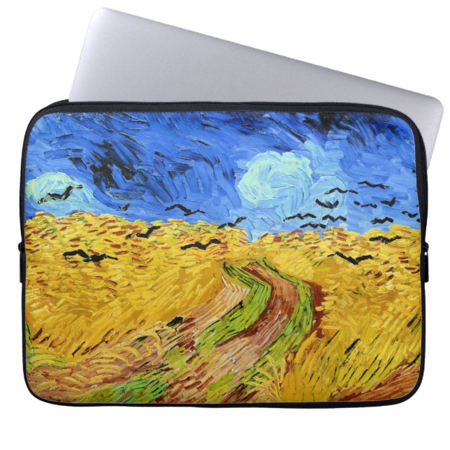 Capa Para Notebook Van Gogh - Campo de Trigo com Corvos, (Frente)