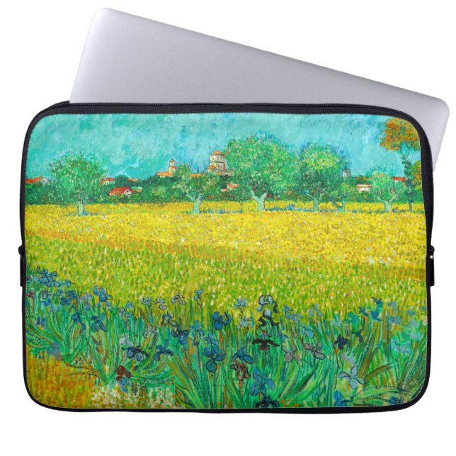 Capa Para Notebook Van Gogh Field com Irrises Perto de Arles (Frente)