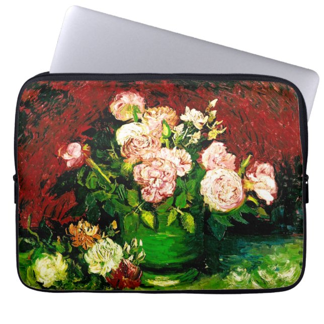 Capa Para Notebook Van Gogh Peonies e Rosas (Frente)