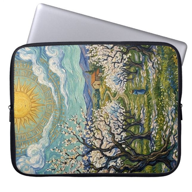 Capa Para Notebook Van Gogh Style Almond Orchard Sunlit Blossom  (Frente)
