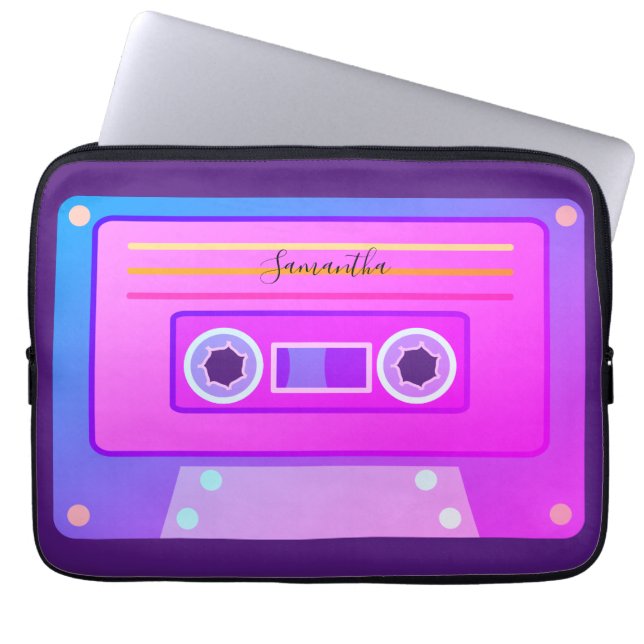Capa Para Notebook Vaporwave Aestética Gradient Purple y2k Cassette (Frente)
