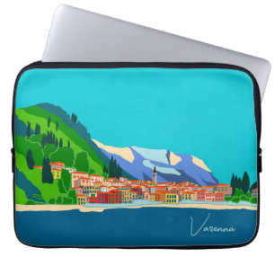 Capa Para Notebook Varenna Como Itália Ilustração Viagem