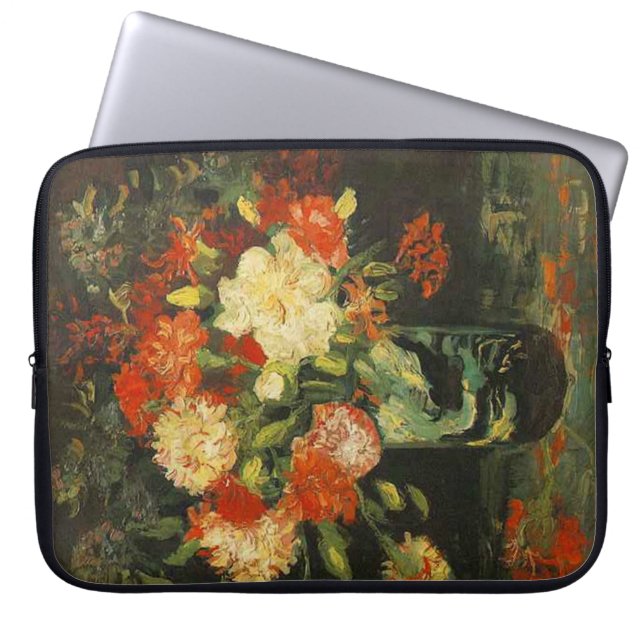Capa Para Notebook Vase com cravos,Vincent van Gogh (Frente)
