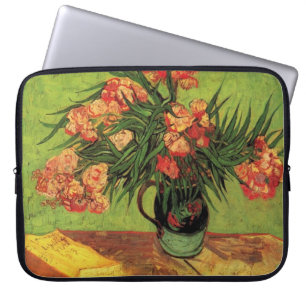 Capa Para Notebook Vase de Vida Estática com Oleanders e Livros, Van
