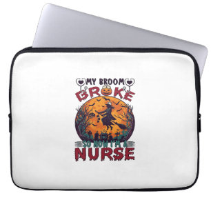 Capa Para Notebook Vassoura Quebrou Enfermeira Halloween Bruxa Lua Ch